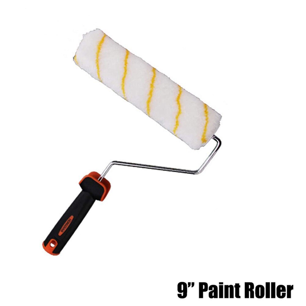 9" Medium Pile Roller Wall Paint Runner Kit Emulsion Sleeves Frame Handle Painting Brush with Roller Tray for Home Decoration
