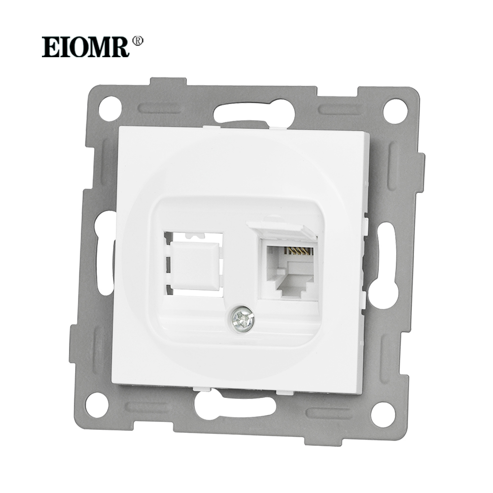 EIOMR K1 Series Multiple Frames White Crystal Glass Panel EU FR Sockets and Switches Dimmer Fan Foot Lamp Rj45 Outlet Module DIY: Other