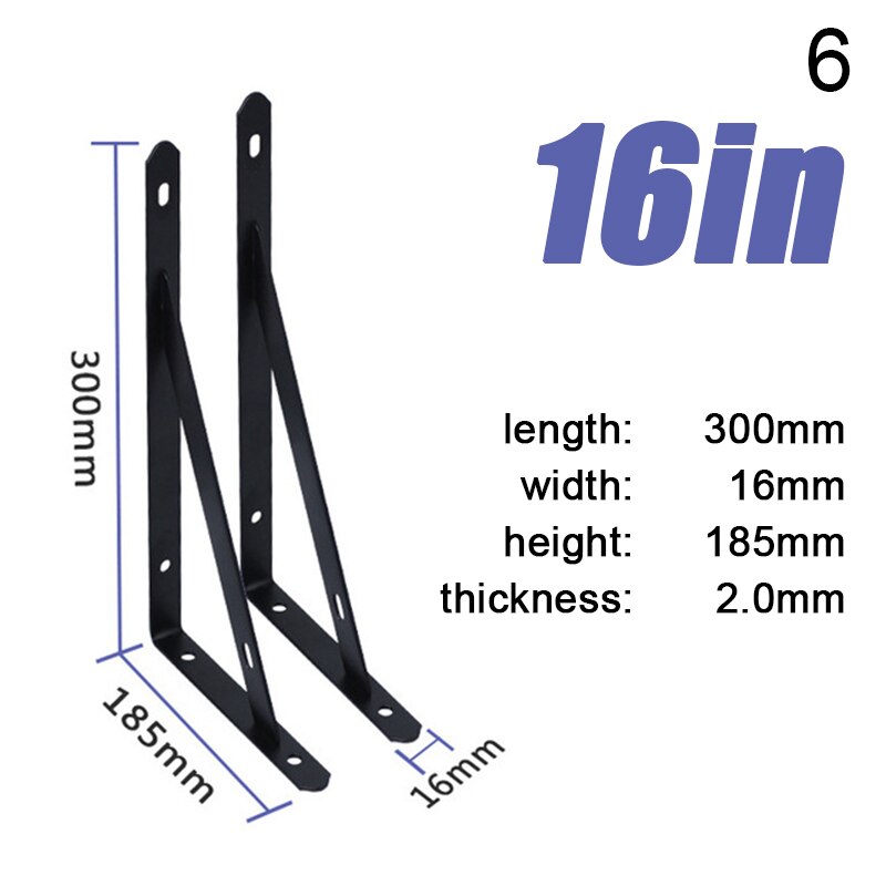 2Pcs Wandplank Beugels Heavy Duty Corner Brace Boekenkasten Woonkamer Kantoor Muur Gemonteerde Opbergrek Metalen Beugel: A6