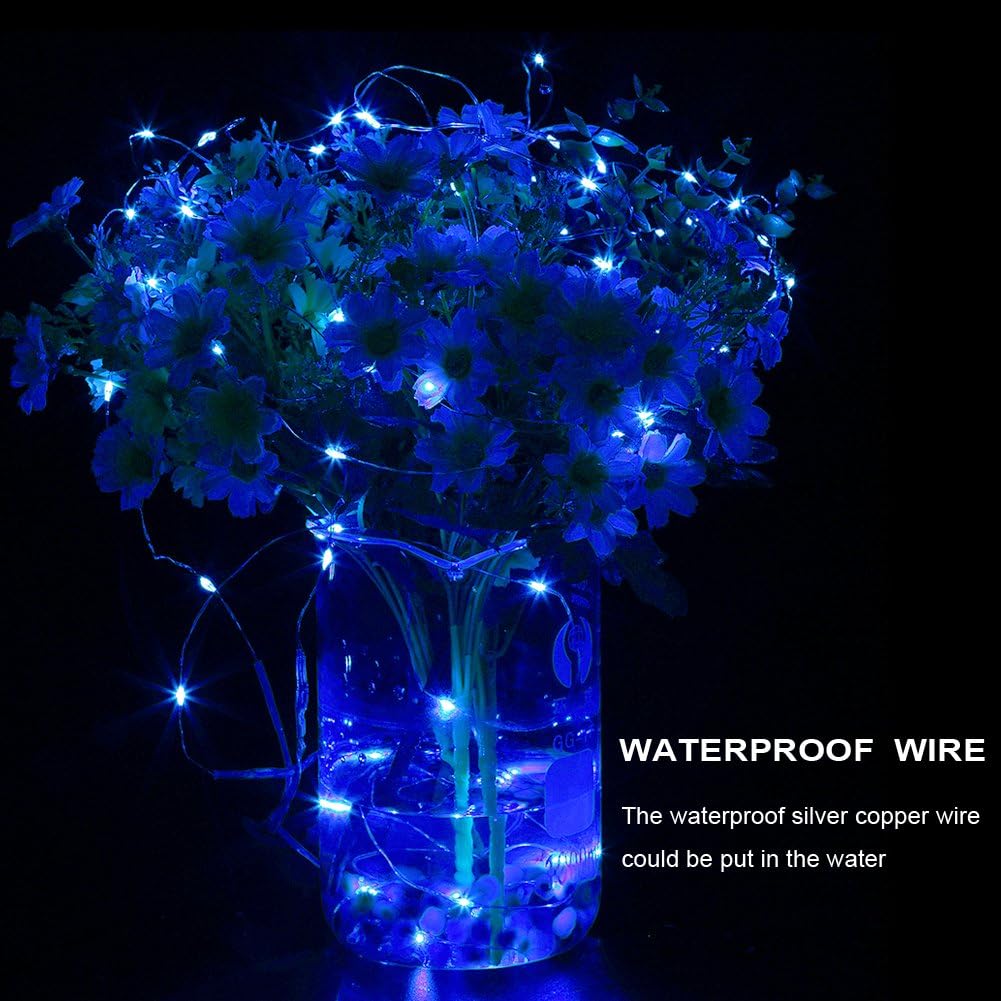 6 pacote de luzes de fadas led a pilhas luz da corda à prova dwaterproof água fio prata para diy festa casamento quarto pátio decoração natal