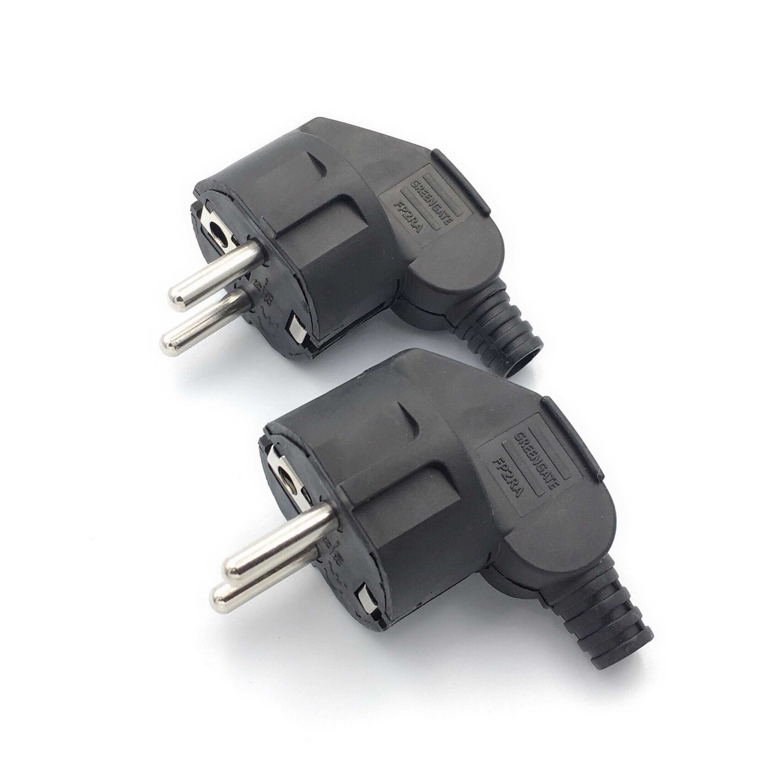 16A EU 4.8mm AC Electrical Power Rewireable Plug Male for Wire Sockets Outlets Adapter Extension Cord Connector plug: 1pcs / Black