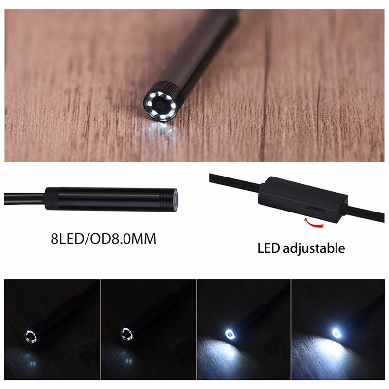 Wireless WiFi Endoscope Camera HD 1200P Mini Soft Cable Inspection Camera 8mm LED Borescope for IOS Android PC Endoscope CNIM Ho