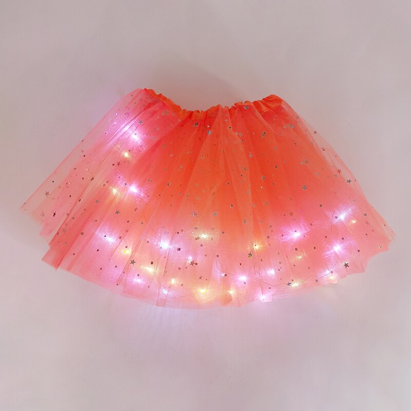 LED świecące światło spódnica z tiulu dorosłych dzieci dziewczyny księżniczka Tutu spódnica dzieci tkaniny Party taniec minispódniczka kostium ubrania Cosplay: B07-23x28cm