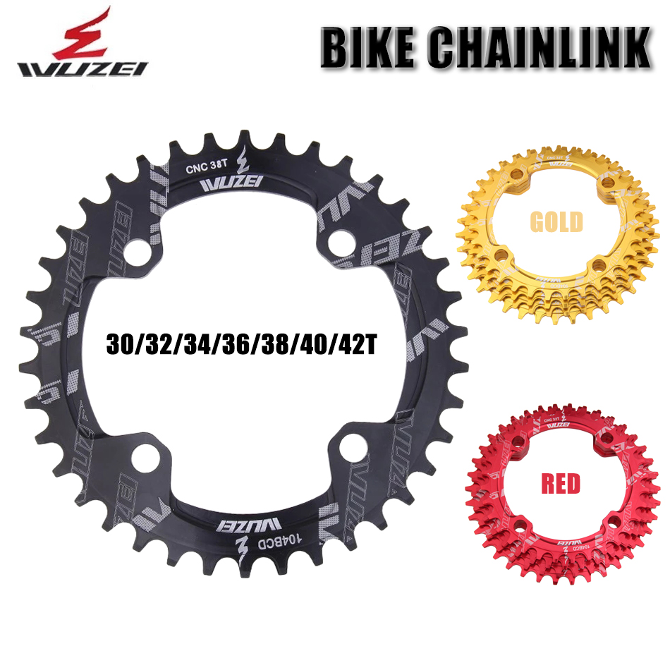 Wuzei 104 bcd crown mtb monoplates kettingblad mountainbike kettingblad 36 34 32 38 40 42 30 tanden fiets smal breed tandwiel
