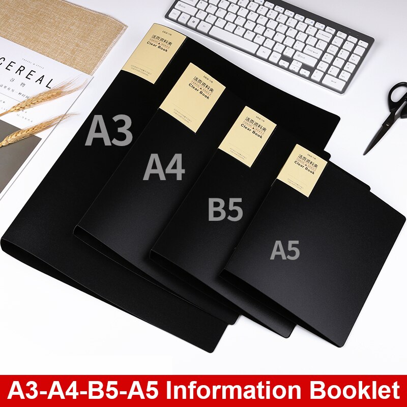 Loose Leaf Folder A3/A4/B5/A5 Transparent Detachable Folder Inner Core Document Bag Picture Storage Collection Book