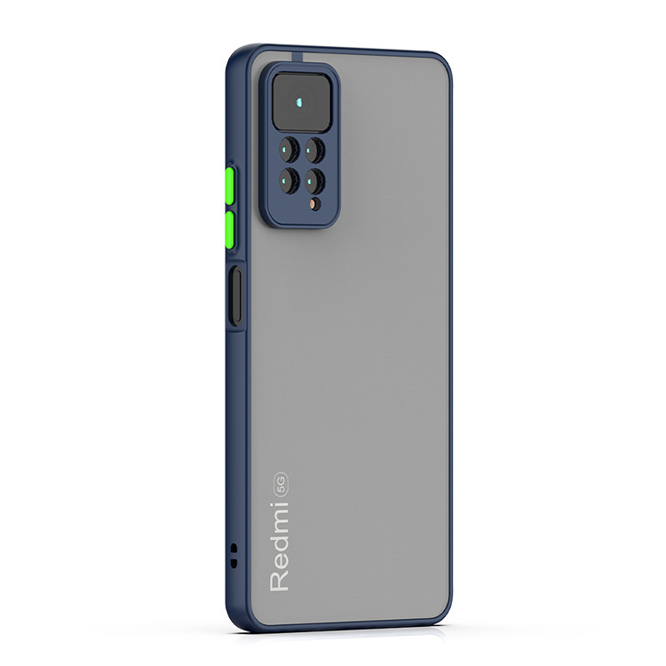 Cobertura de telefone de silicone à prova de choque global, pele sentir bumper caso para Xiaomi Redmi Nota 11, 4G, 11S, Nota 11 Pro, 4G, 11T, 5G: Denim / Azul Escuro