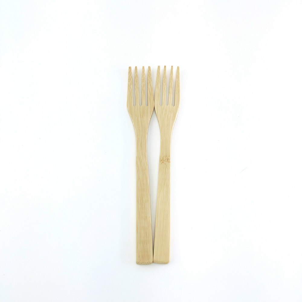 Garfo de madeira natural, talheres de bambu: 2 pcs 20cm fork
