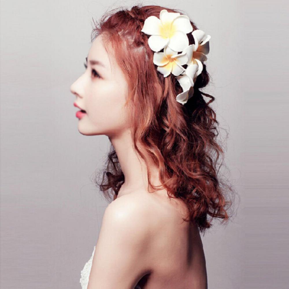 Romantische Plumeria Bloem Bruiloft Bruids Haarspelden Hawaiian Style Foam Bloem Haarspeld Frangipani Bloem Bruids Haar Clip
