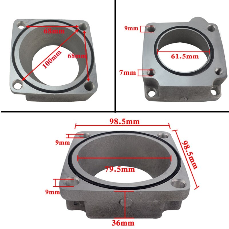 Front Facing Intake Manifold Throttle Body Adaptor Kit Throttle Plate PQY-TBS61 for R33 RB25DET Skyline