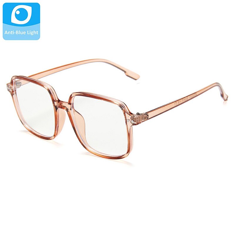 Kids Anti Blue Light Glasses Children Square Eyeglass Girls Frame Female Clear Lens Green Eyepiece Shades Boys Eyewear Child: Brown