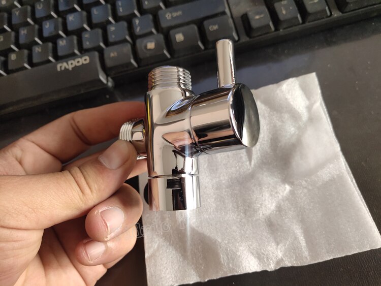 1/2 to 3/4 Chrome 3 Way Diverter Valve 4/8 to 6/8 Shower water distributor, shower nozzle switch 1 to 2 ways connector converter