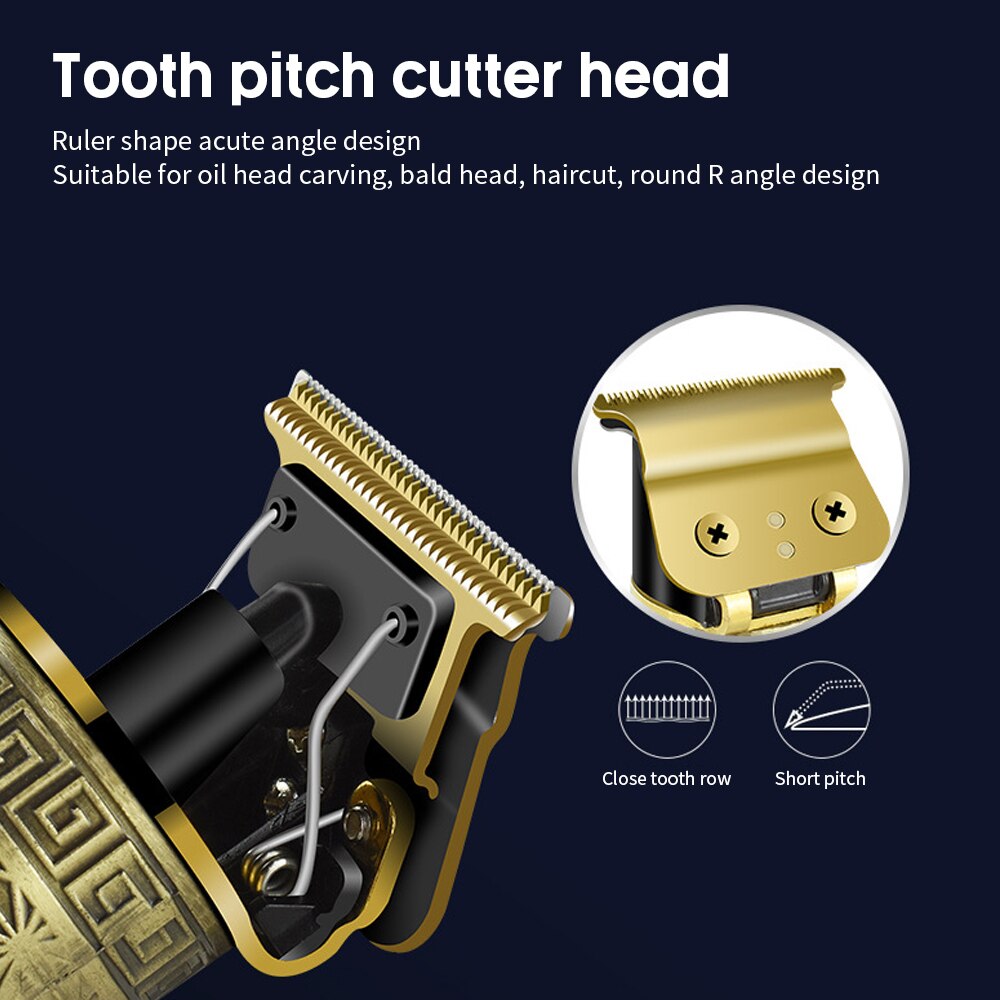 Hair Trimmer USB Rechargeable T-Outliner LCD Hair Clipper Barber Shop Men's Shaver Trimmer Beard Hair Cutting Machine