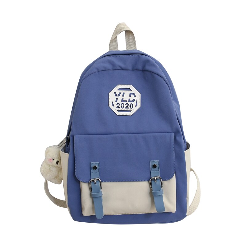 Dcimor waterdichte nylon damesrugzak met riemgesp, clamshellrugzak voor tienermeisjes, schooltas, reismochilas: Blauw