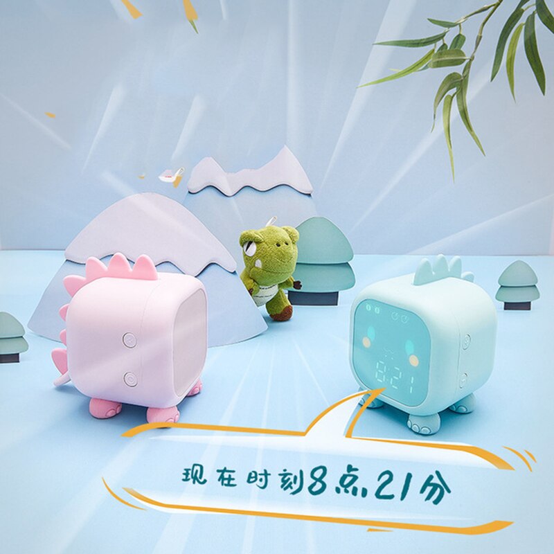 Digital Alarm Clock Kids for Bedroom with Temperature Alarm System Led Cartoon Alarm Clock Voice Control Digital Voice Time