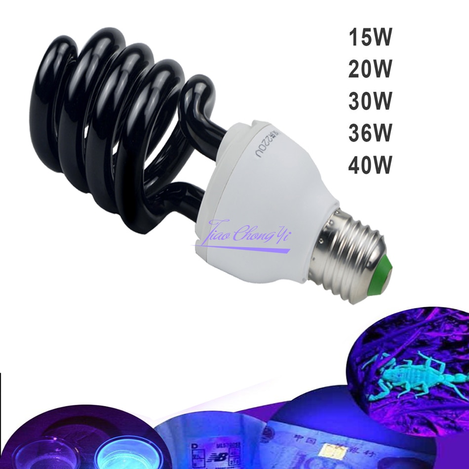 E27 15W 30W 40W 220V Spiraal Quartz Fluorescerende Uv Zwart Licht Ultraviolet Licht Spaarlamp violet Stage Effect Lampen