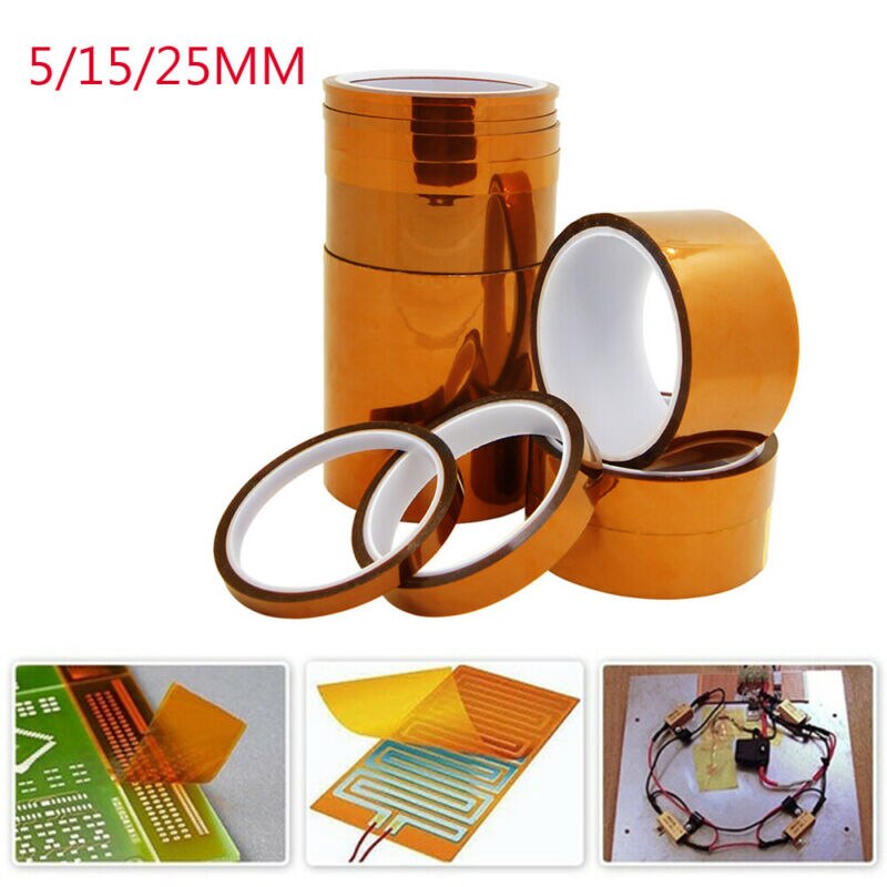 Multifunctionele Duurzame 25mm 100ft Kapton Tape BGA Hoge Temperatuur Hittebestendige Polyimide Goud