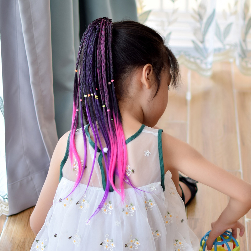 Goma elástica para el pelo para niña, coletero de Color degradado, anilla para el pelo, trenza trenzada