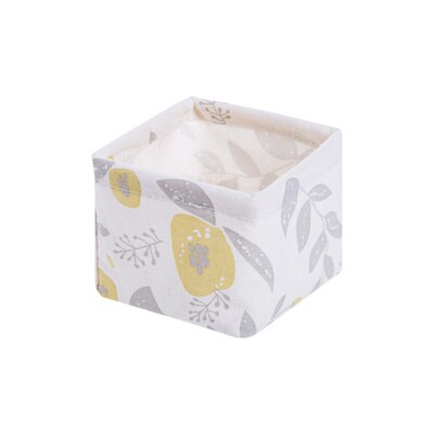 Cute Geometric Patterns Printing Canvas Office Desktop Storage Organizer Stationery Holder Storage Box Desktop Cosmetic Box: D