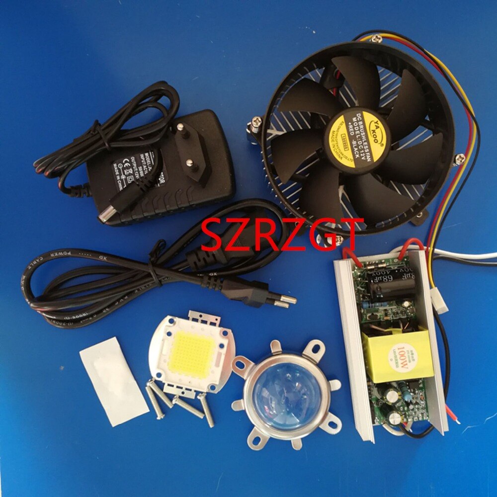 100W 100Watt High Power led chip White 60000k Light + 100W Heatsink Cooler+100W LED Driver