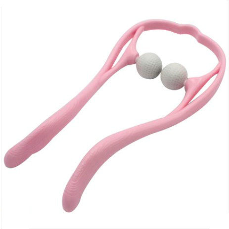 Plastic Pressure Point Therapy Neck Massageador Massagem Relieve Hand Roller Neck Massager for Neck Shoulder Trigger Point: Pink-Golf Ball