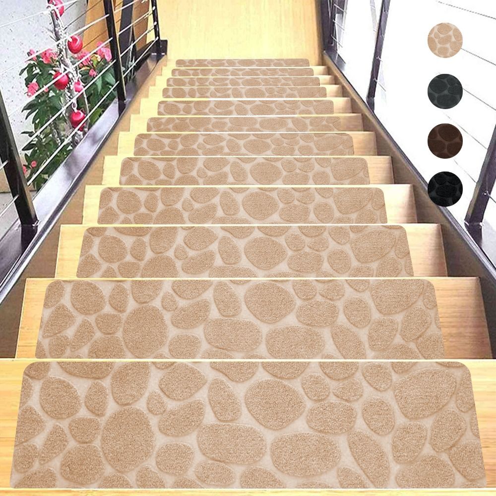 Self-adhesive Staircase Mat Non-Slip Safety Stair Tread Carpet Mat Soft Stripe Protection Cover Pads Home Decor