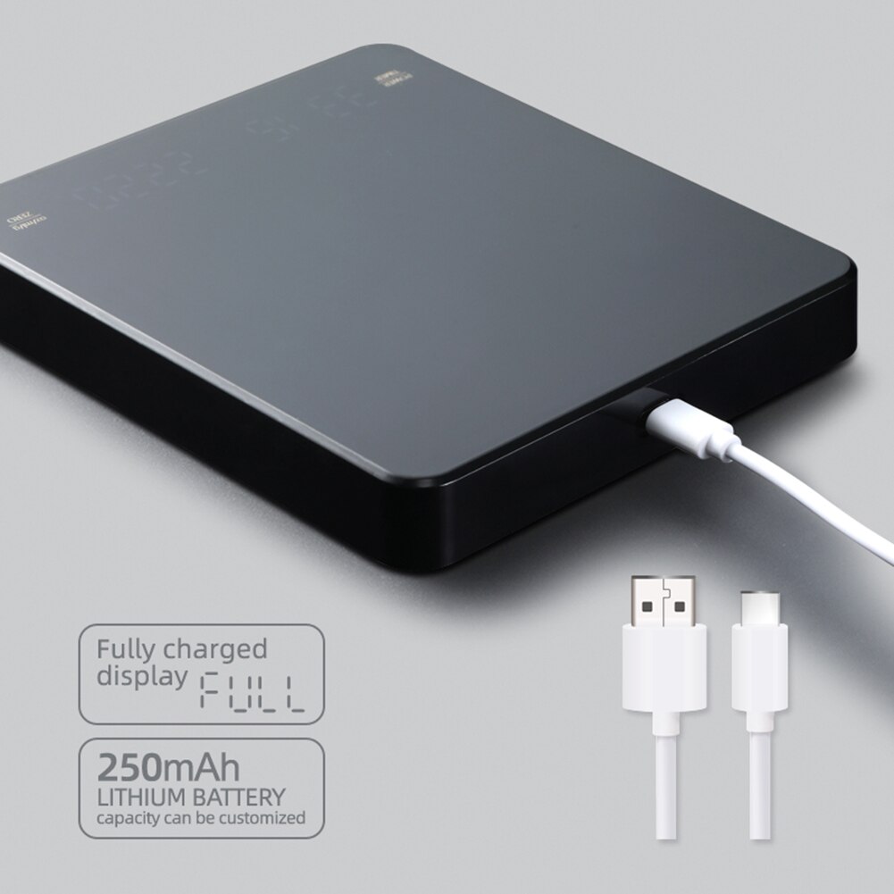 Smart Drip Coffee Scale 3kg/0.1g Timing Hand Brewing Coffee USB Electronic Home Kitchen Scales Household Kitchen Scale