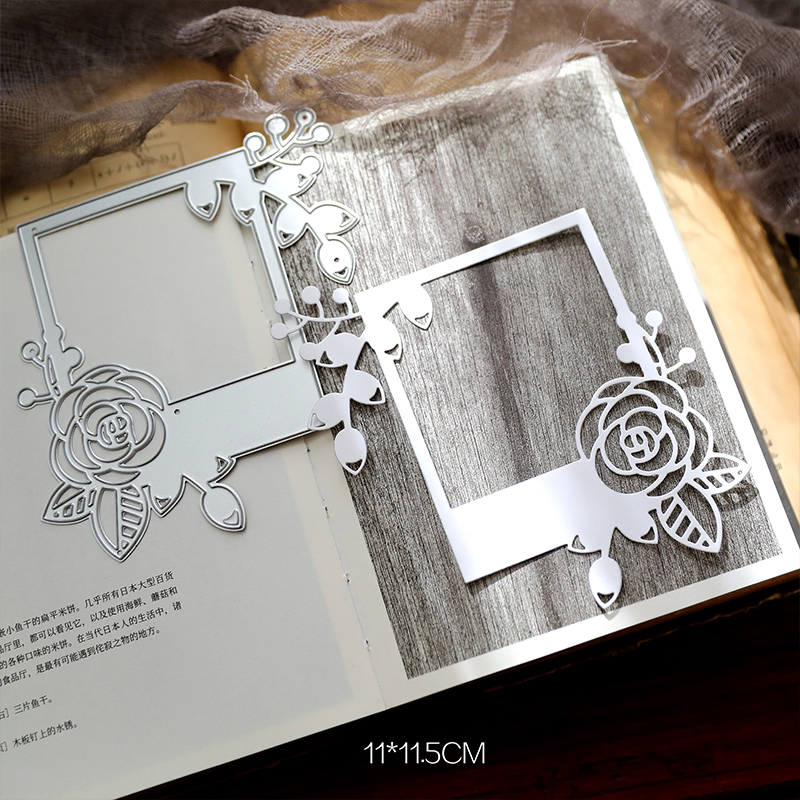 2022 Spring Lace Series Flower Frame Metal Cutting Dies Stencils for DIY Scrapbooking Decorative Embossing DIY Paper Cards: WD13