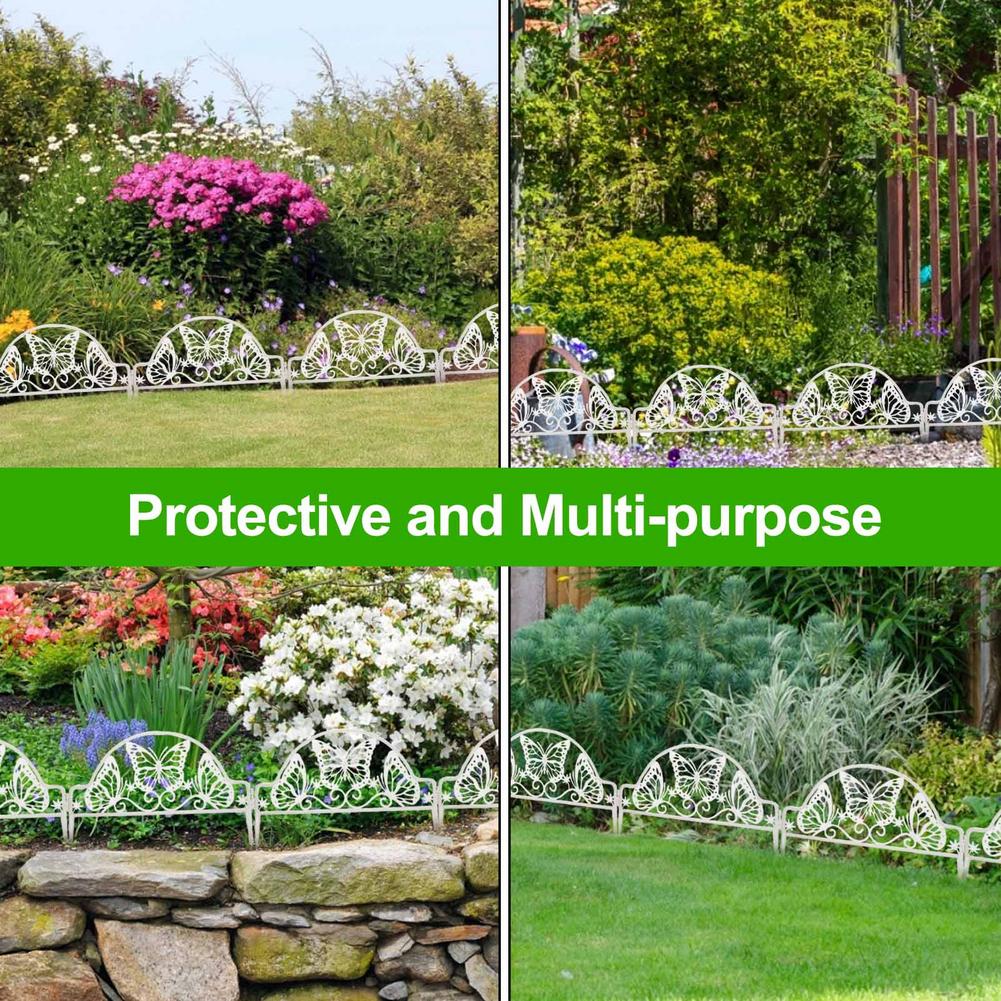 8PCS Picket Plastic Fence Outdoor Garden Indoor Courtyard Border Edge Small Fence Garden Patio Yard Wedding Decoration