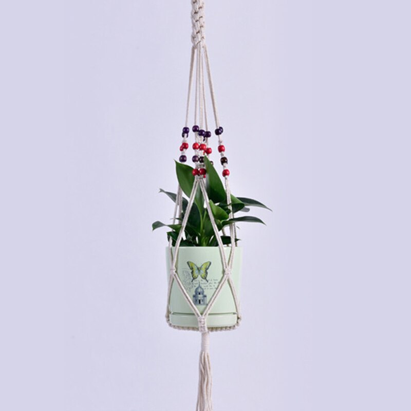 Handmade Hanging Baskets Flowerpot Plant Holder Macrame Plant Hanger Pot Indoor Wall Hanging Planter Hangers Holder Home Decor: 3