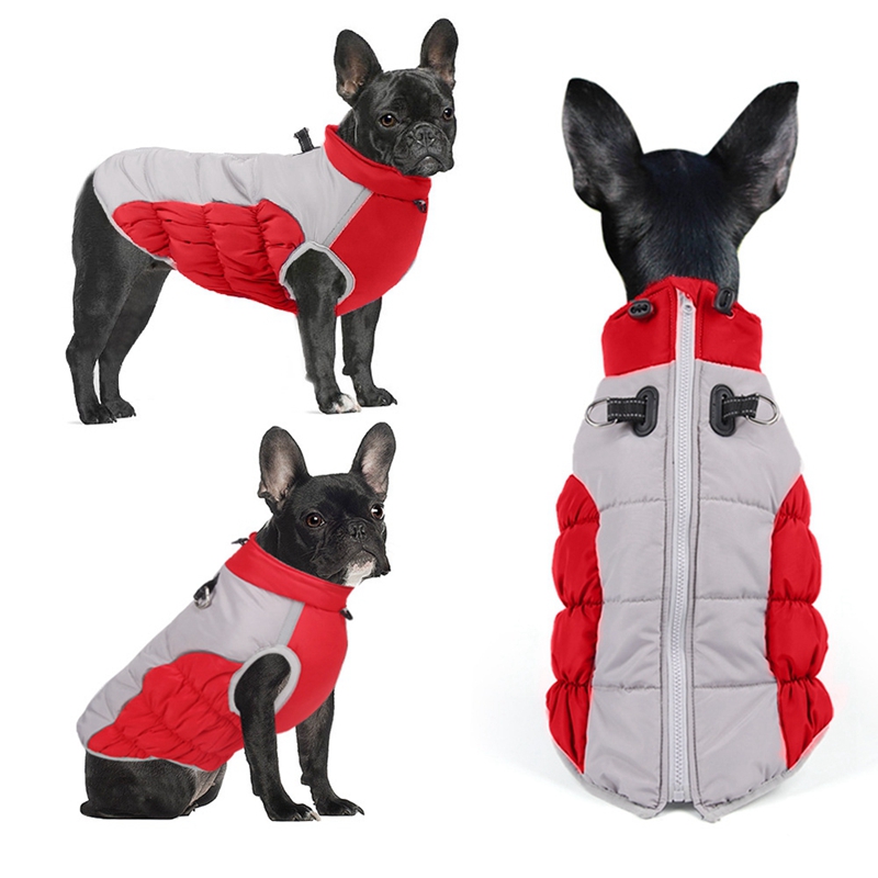XL-6XL Rits Hond Winter Warm Hondenjas Reflecterend Fleece Hond Koud weervest met riem D-ringen voor middelgrote en grote honden