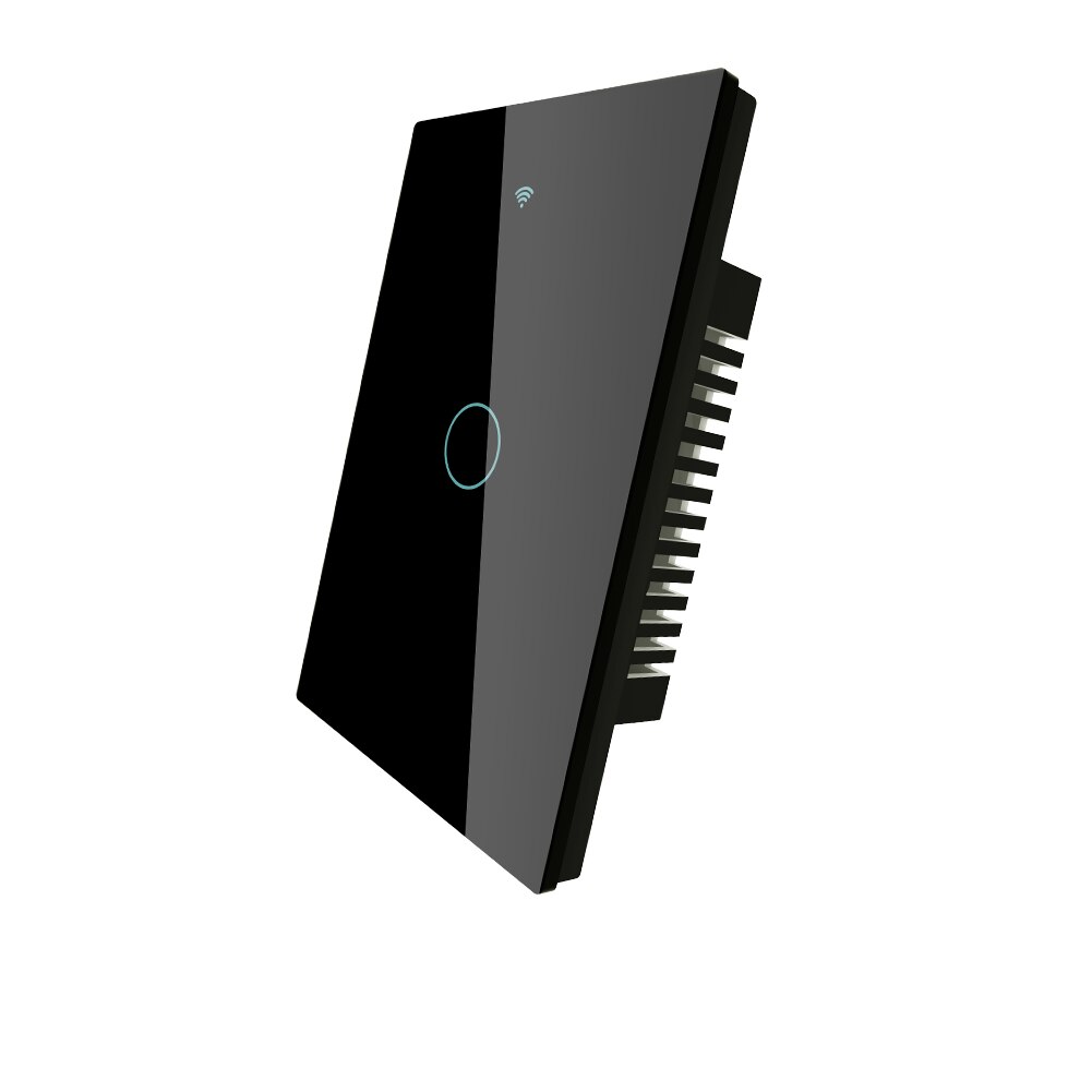 Upgraded WiFi Smart RF433 Touch Switch 2/3 Way Smart Life/Tuya App Control,Alexa Google Home Voice Control EU US 1/2/3 Gang: 1 Gang Black US