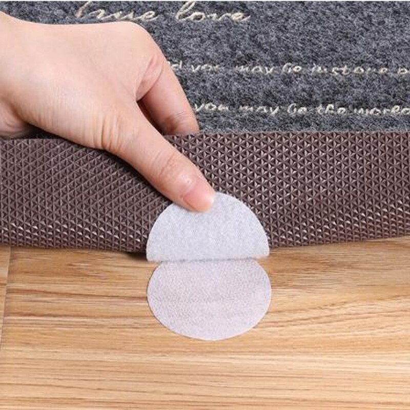 20 stücke/10 Paare Anti Eisstockschießen Teppich Band Teppich Greifer Klett Sichern sterben Teppich Sofa und Blätter in Ort und Halten sterben Ecken Flache: 20Paar / 6cm Weiß