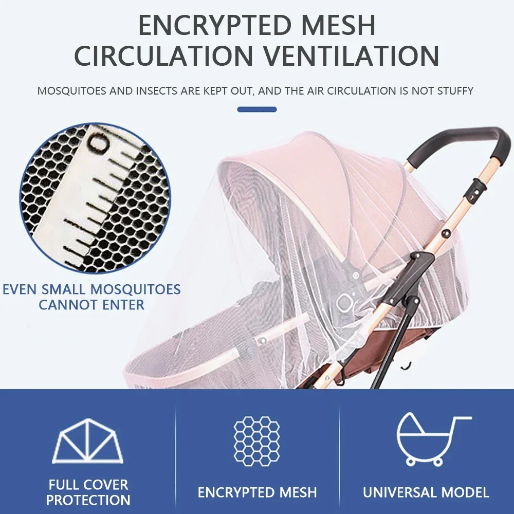 Mosquito Net for Baby Stroller Summer Pram Insect Shield Net Infants Pushchair Cart Safe Protection Mesh Pram Baby Mosquito Net