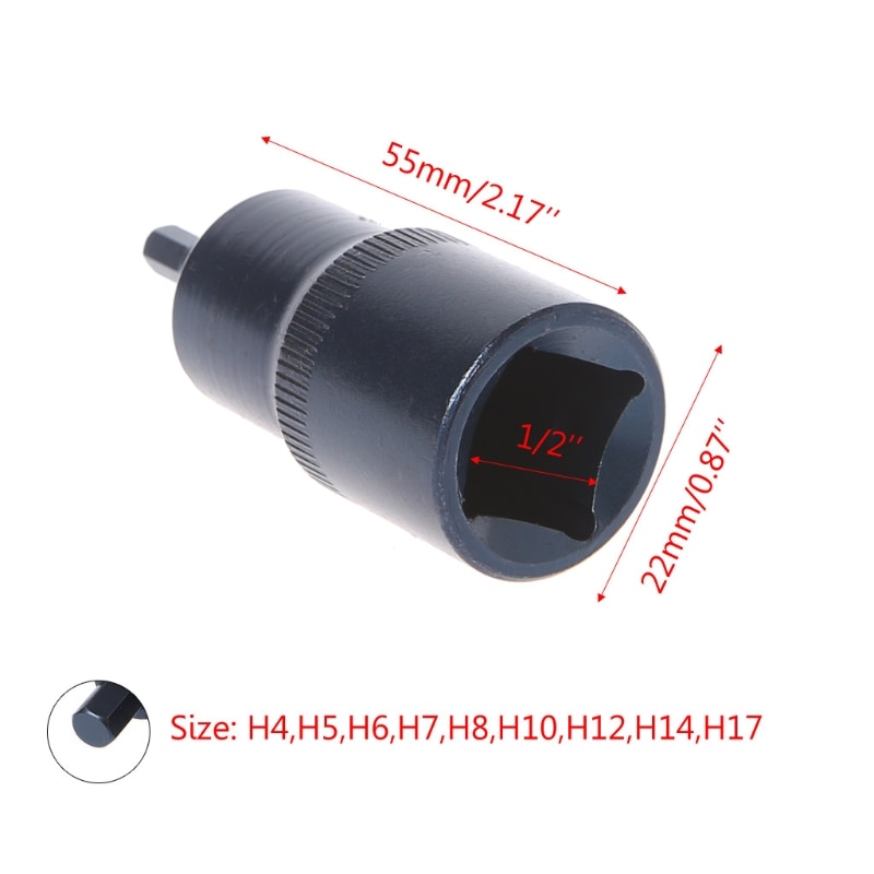 Hexagon Schroevendraaier Socket Multifunctionele Handgereedschap Boor Handje Socket H4 H5 H6 H7 H8 H10 H12 h14 H17
