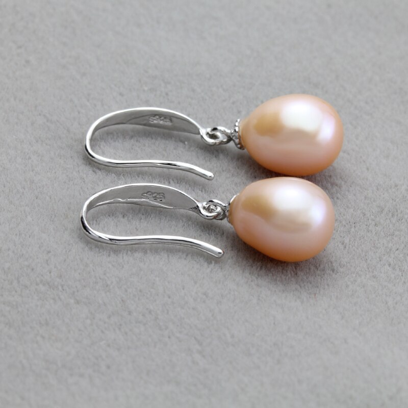 Real de água doce cinza pérola brincos para as mulheres, casamento 925 prata esterlina jóias preto natural pérola brinco presente aniversário da menina: pink pearl earring