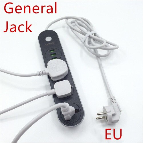 Ldnio universell stikkontakt eu au uk oss plugg smart forlengelse strømskinne hjemmekontor overspenningsvern 3 4 6 ac med 4 usb: Sc3301 eu universell