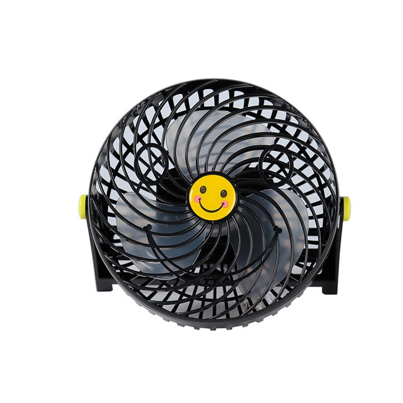 Portable Charging Mini Fan 2 Gears Wind Desktop Cooler USB Ceiling Fan for Home: Black