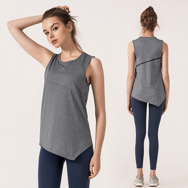 Vrouw Yoga Shirt Fitness Workout Shirt Sport Top Vest Sport Wear Voor Vrouwen Gym T-shirt Mouwloos Training Kleding