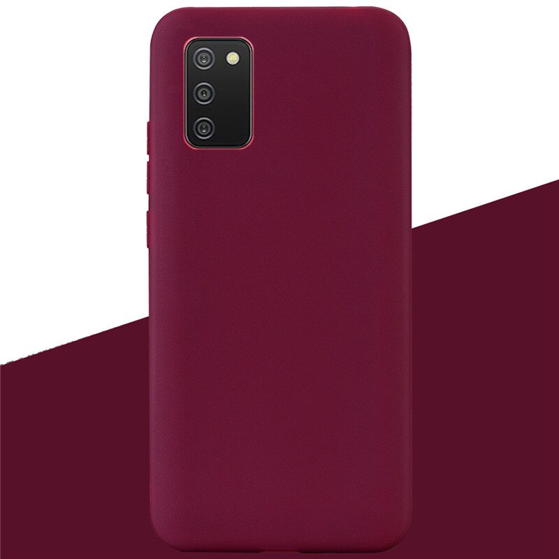 Weiche Silikon Fall Für Samsung A02S Fall A025F Weiche TPU Abdeckung Zurück Fall Für Samsung Galaxy A02S SM-A025F EINE 02S Telefon Fällen Coque: 10 Wine Red