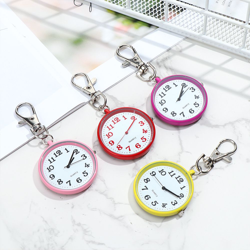 1 stk minimalistisk kvarts lommeur for sykepleier ultratynt åpent ansikt sykepleier klokker bærbar unisex nøkkel spenne anheng klokke