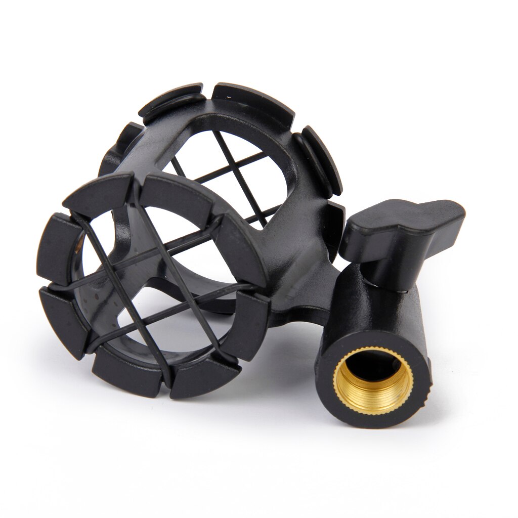 Blk universal Microphone Shock Mount For Handheld Microphones w/ Rubber Bands