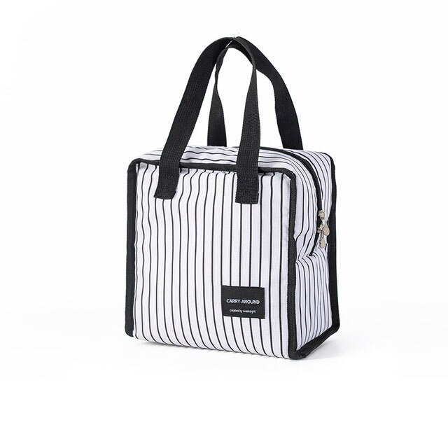 Bolsa térmica de aislamiento fresco para el almuerzo, fiambrera térmica, organizador de almuerzo, soporte para el almuerzo, contenedor de almacenamiento: White Small