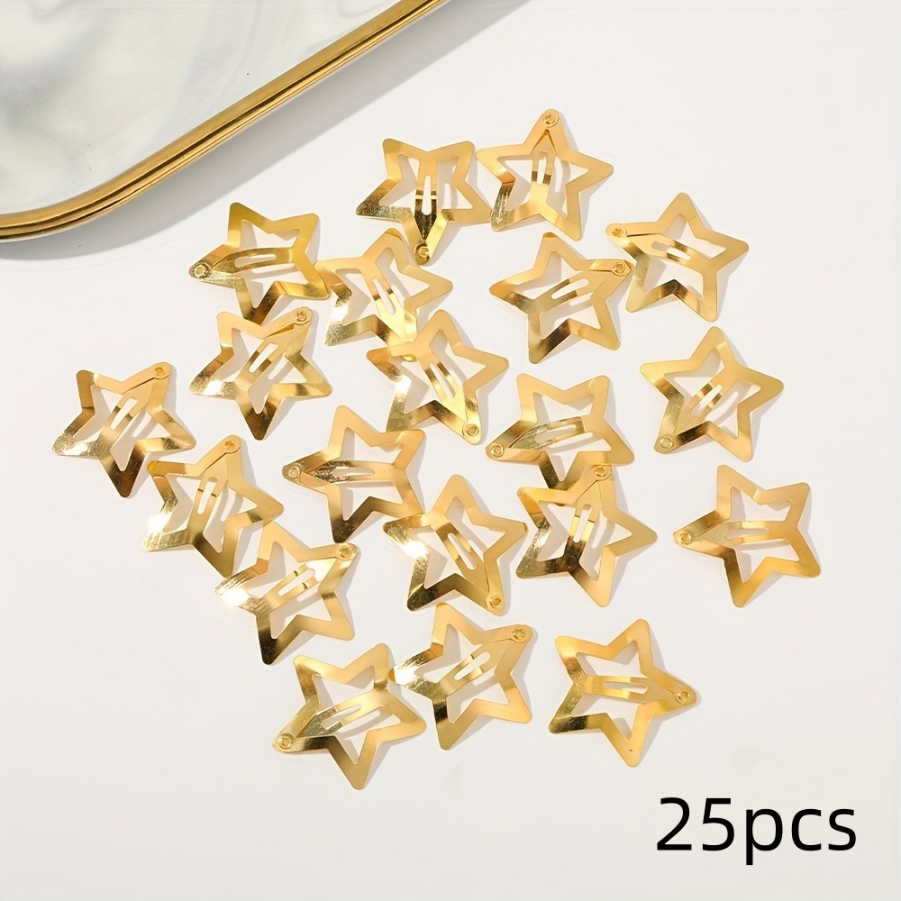 2-50 Uds. Pinzas para el cabello de estrella para niñas, estrella de filigrana, Clip a presión de Metal, pasadores de horquillas, accesorios para la cabeza