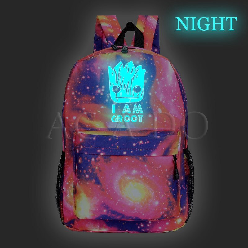 Guardiani della Galassia Luminoso Zaino IO sono GROOT Capretti Delle Ragazze Dei Ragazzi Del Computer Portatile Mochila Donne Degli Uomini Adolescenti Nuovo Modello di Scuola zaino: 13