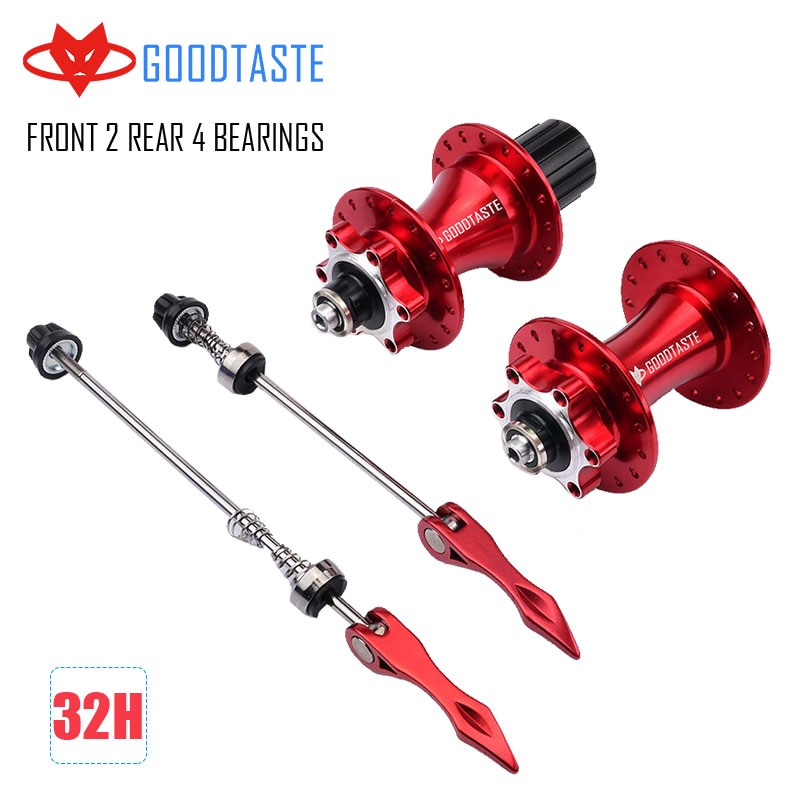 Goodtaste Mountain bike hub 4 bearing rear hub rear 10*135mm QR100*15 12*142mm through 28/32/36 hole disc brake bicycle hub MTB