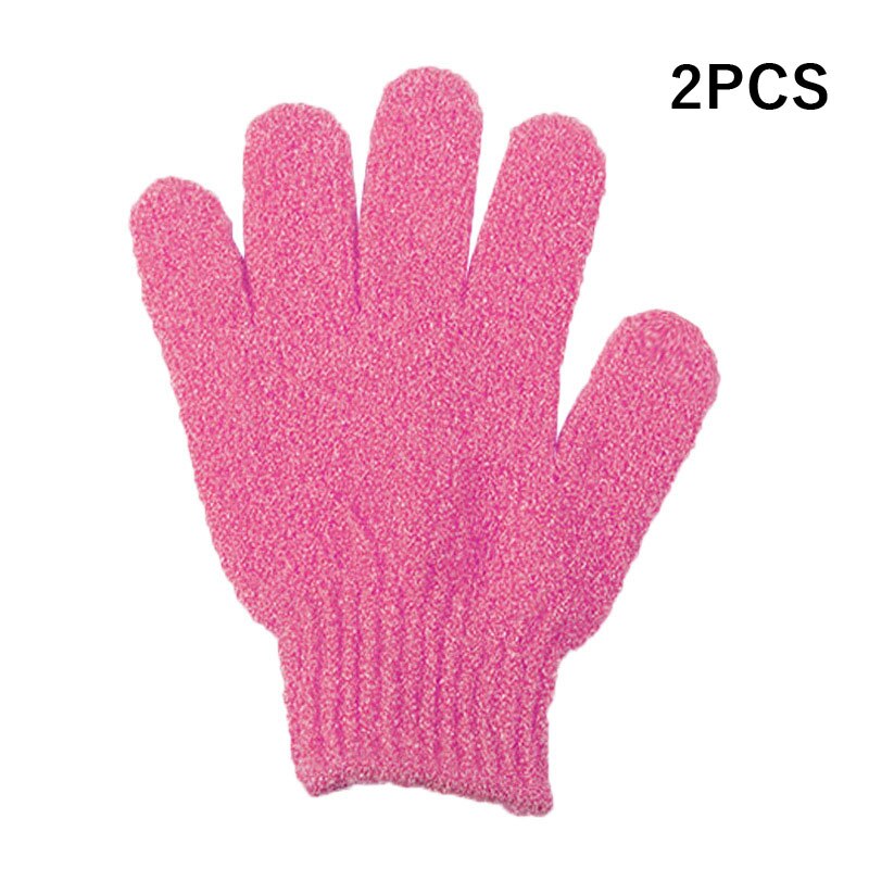Bad för exfoliering handske rengöring kropp bubblare massage svamp tvätta huden fuktgivande spa fem fingrar dusch skrubb handskar skum: Myst-rosa rosa