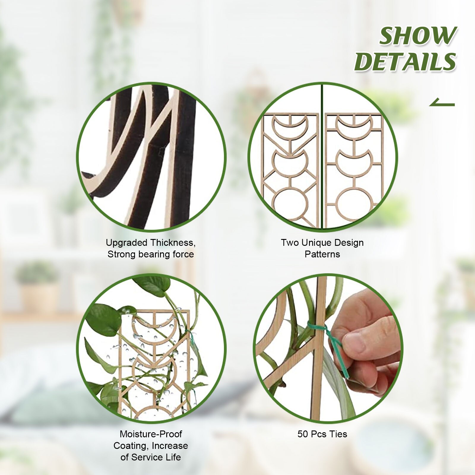 Climbing Vine Rack Small Trellis for Potted Plants Plants Climbing Trellis Wooden Support Pole Flower Vegetables Decor Bracket