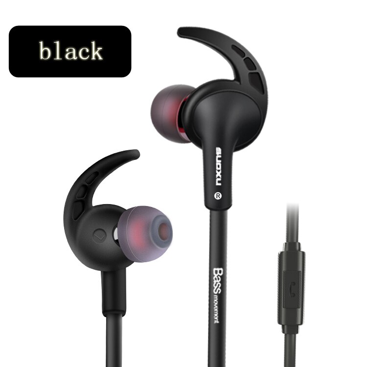 Écouteurs filaires intra-auriculaires stéréo avec basses, oreillettes de jeu, musique, casque de Sport avec Microphone, 3.5mm: Black