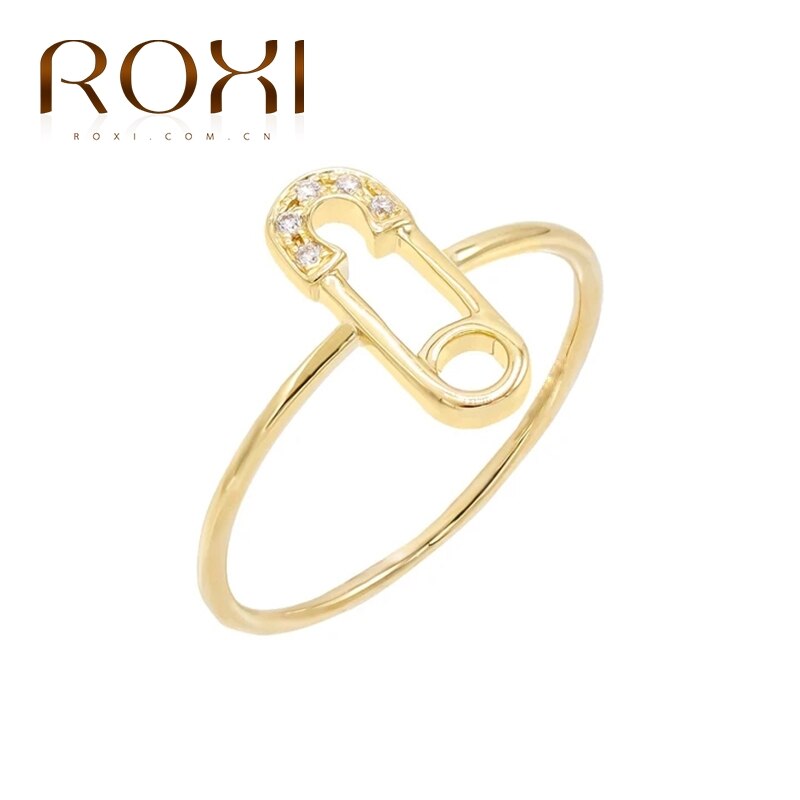 ROXI 925 Sterling Silver Gold Pin Rings for Women Girls Cute Anillos Engagement Wedding Ring Crystal Jewelry Bague Femme: 7