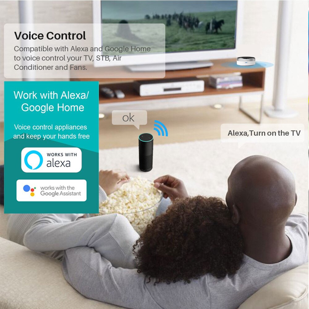 Wifi+ir smart universel intelligent smart kontrol automation smart life home control tuya app virker for google assistent alexa